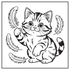 Obraz premium Stress Relief Cat Coloring Pages
