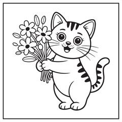 Obraz premium Stress Relief Cat Coloring Pages
