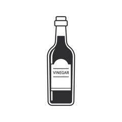 Minimalist depiction of a vinegar bottle showcasing simple lines and bold visual design