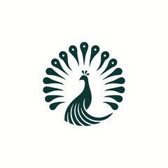 Minimalist peacock logo