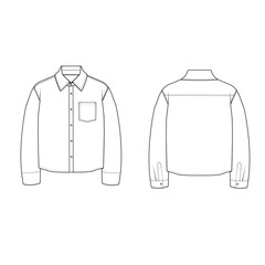 Men's Shirt flat sketch vector 