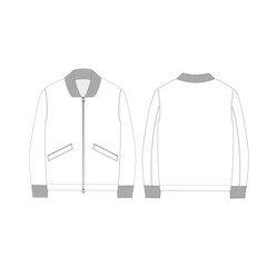 Men's Jacket flat sketch vector 