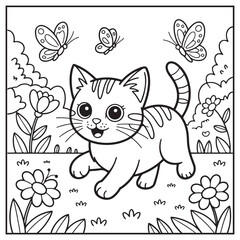 Obraz premium Stress Relief Cat Coloring Pages