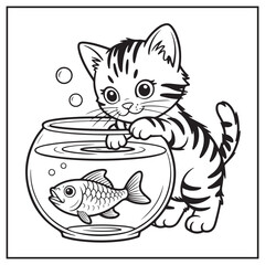 Stress Relief Cat Coloring Pages