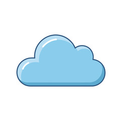 A digitally rendered azure cloud floating serenely against a plain background offering a sense of