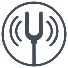 Podcast microphone with soundwaves in circle flat design