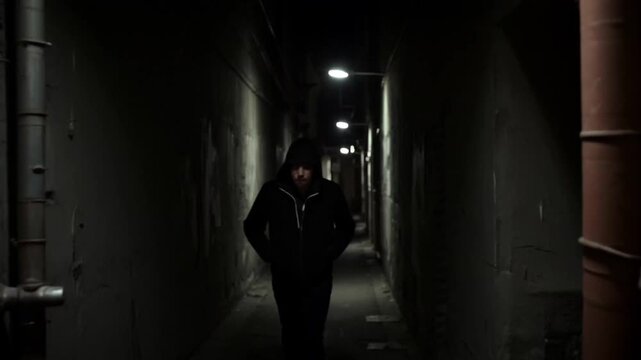 silhouette of a man in a tunnel