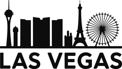 Iconic Las Vegas skyline silhouette capturing vibrant entertainment and travel destination appeal