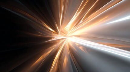 Abstract speed motion in tunnel with light rays, futuristic background with warp drive and space travel concept, digital art illustration