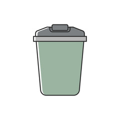 Stylized garbage receptacle, recycling and waste management concept illustration object