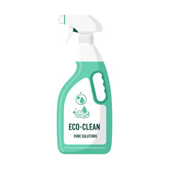 Eco-friendly cleaning solution in a spray bottle emphasizing pure and natural ingredients for