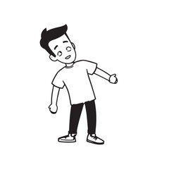 Handsome Man Black and White Illustration Vector Image Male Portrait Fashion Sketch Line Art Design