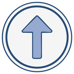 Obraz premium Blue Arrow Icon in a Circle Pointing Upward Directional Vector Symbol