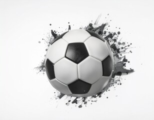3d Artistic ball 

Description:
A dynamic hand-drawn illustration of a classic soccer ball with ink splatter effects, creating a bold and energetic sports-themed artwor