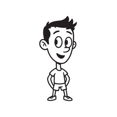 Handsome Man Black and White Illustration Vector Image Male Portrait Fashion Sketch Line Art Design