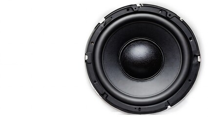 Black Audio Speaker on White Background