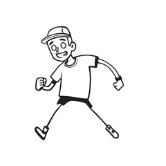 Handsome Man Black and White Illustration Vector Image Male Portrait Fashion Sketch Line Art Design