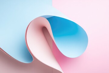 Abstract swirling pastel paper shapes