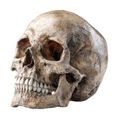 Fototapeta premium Exploring human anatomy through realistic skull model isolated on transparent background
