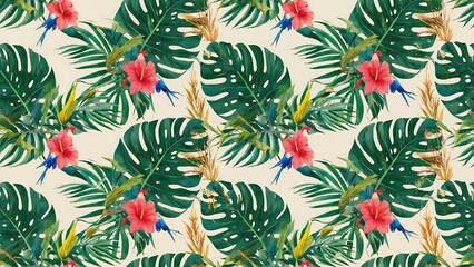 Tropical seamless pattern