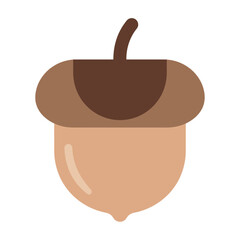 Flat Design Acorn Icon Illustration Isolated on White Background
