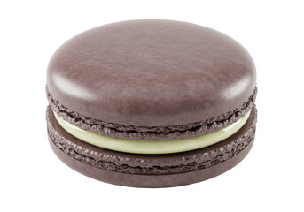 Isolated chocolate macaroon with cream filling a delightful sweet treat and confection