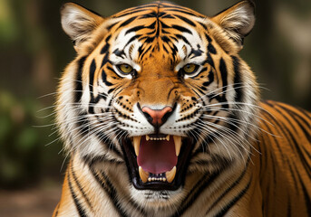 A wild tiger in nature