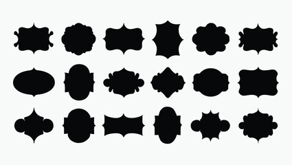 Collection of Decorative Vintage Black Silhouettes.