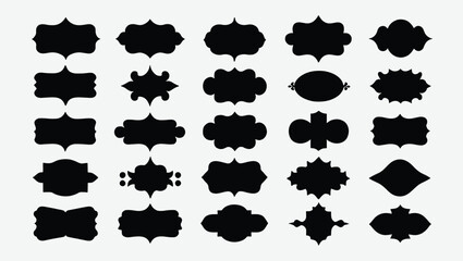 Collection of Decorative Vintage Label Silhouettes 1.