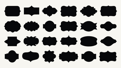 Collection of Decorative Vintage Label Silhouettes 2.