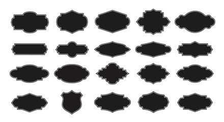 Collection of Decorative Vintage Label Silhouettes 3.