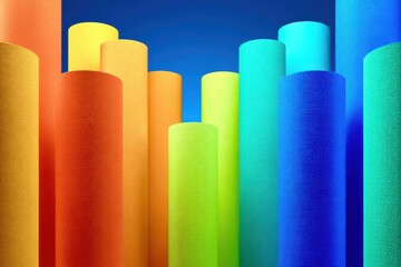 Obraz premium colorful crayons on blue background