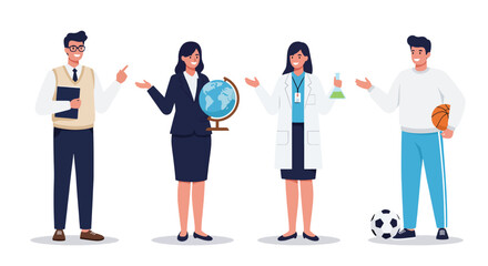 Diverse Professionals Posing With Their Tools.