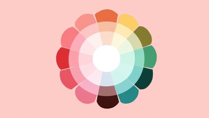 Obraz premium Pastel color wheel, flower-like design