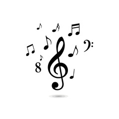 Fototapeta premium Harmonic composition of musical notes creates a visually appealing artistic symphony