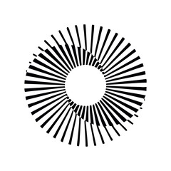 Obraz premium Abstract Black and White Circular Design with Radial Lines for Modern Art and Graphic Design Projects and Creative Backgrounds