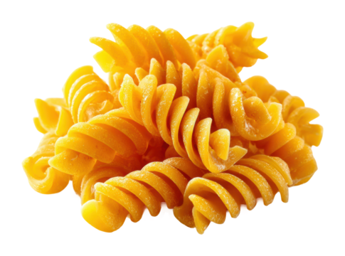 Delicious spiral pasta preparation kitchen food isolated on transparent background