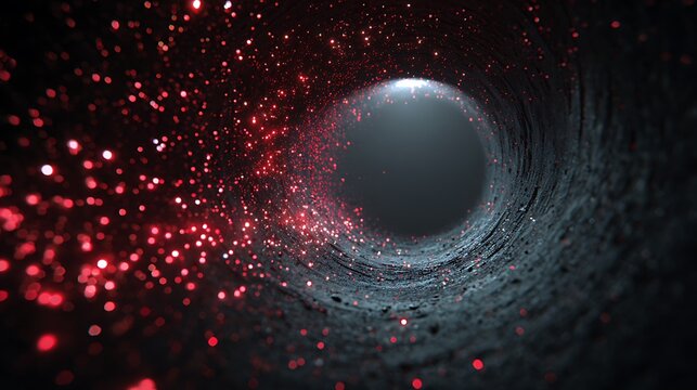 Abstract tunnel with a futuristic design, showcasing a dynamic motion effect and a warpspeed sensation of time travel through the cosmos