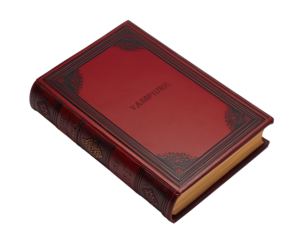 Aged ,Vampiure, Book With Decorative Cover And Aged Paper Edges For A Gothic Aesthetic