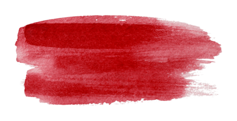 red watercolor background. Artistic hand paint. Isolated on transparent background.