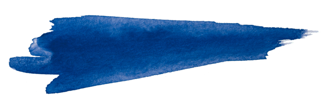 blue watercolor background. Artistic hand paint. Isolated on transparent background.