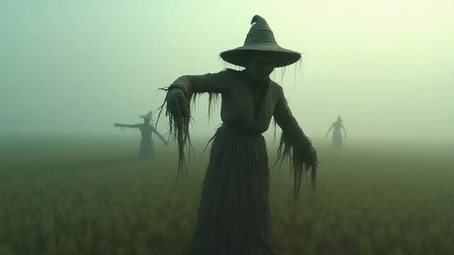 halloween with the Scarecrow on field