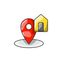 Home Pin Icon, Residence Marker for Local Maps