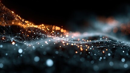Abstract Visualization of a Decentralized Network with Glowing Nodes