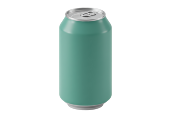 Isolated can of green soda, mockup for drink product design, advertising, branding, promotion