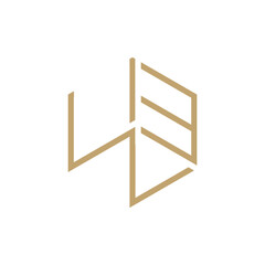 Letter NE monogram in gold, minimalist abstract identity for real estate, construction, and professional branding.