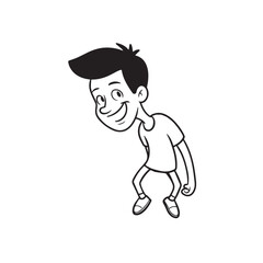 Handsome Man Black and White Illustration Vector Image Male Portrait Fashion Sketch Line Art Design