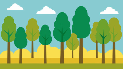 Fototapeta premium Graceful Poplar Grove Nature Vector Artwork Portraying Elegant Tree Cluster