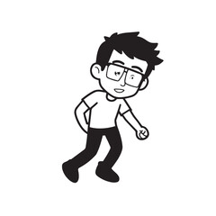 Handsome Man Black and White Illustration Vector Image Male Portrait Fashion Sketch Line Art Design