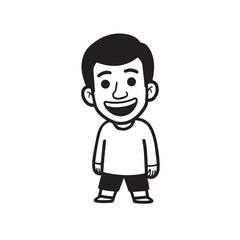 Handsome Man Black and White Illustration Vector Image Male Portrait Fashion Sketch Line Art Design